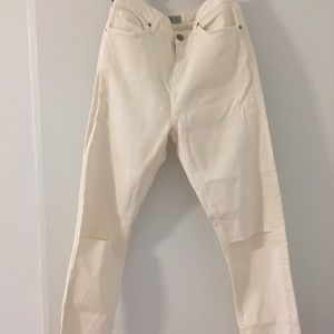 Topshop Ripped White Skinny Jeans
